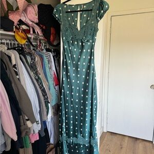 Free People Butterfly Babe Midi Dress in Jade Combo